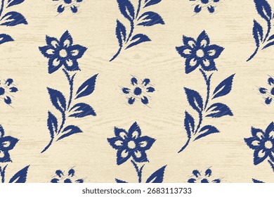 Patrón sin costuras floral de Damask Ikat. bordado floral. diseño para mujeres de moda, textura, tela, ropa, papel de regalo, cortinas y decoración. Fondo de pantalla vintage