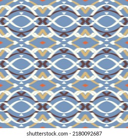Damask ikat seamless repeat pattern Vector Image. Design for background,carpet,wallpaper,clothing,wrapping,Batik,fabric,Vector illustration. embroidery style.