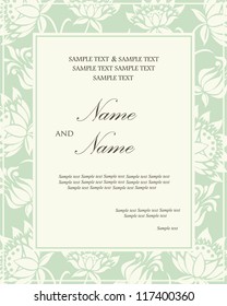 Damask invitation floral card