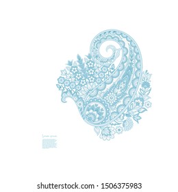 Damask isolated paisley vector floral ornament