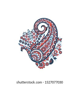 Damask isolated paisley vector floral ornament