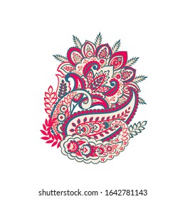 Damask isolated paisley vector floral ornament