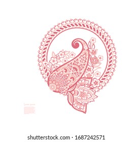 Damask isolated paisley vector floral ornament