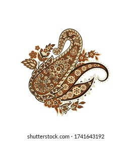 Damask isolated paisley vector floral ornament