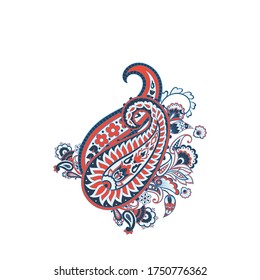 Damask isolated paisley vector floral ornament