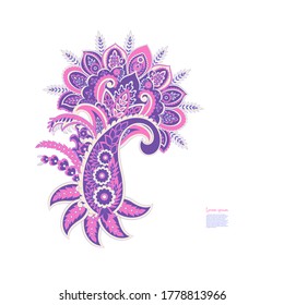 Damask isolated paisley vector floral ornament