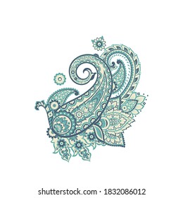 Damask isolated paisley vector floral ornament
