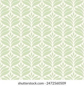 Damask leaves seamless pattern. Vector retro style background print. Decorative flower texture.