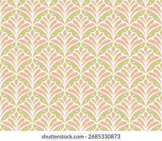 Damasco deixa um padrão sem costura. Impressão de plano de fundo de estilo retrô do vetor. Textura de flor decorativa.
