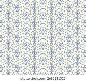 Damask leaves seamless pattern. Vector retro style background print. Decorative flower texture.
