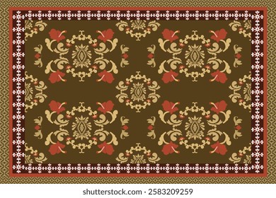 Damask luxury ornament classic Persian carpet