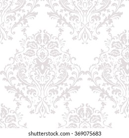 Damask luxury ornament pattern in beige. Vector