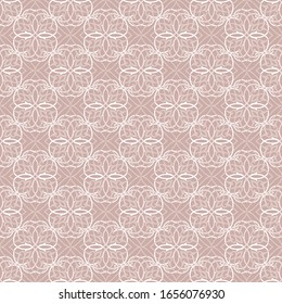 Damask luxury seamless background. Filigree oriental ornament. Decorative pink pattern in mosaic ethnic style.Arabian motifs. Idea for design textile, material, fabric, wallpaper Vector