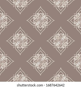 Damask luxury seamless background. Filigree oriental ornament. Decorative colorful pattern in mosaic ethnic style. Arabian motifs. Idea for design textile, material, fabric, wallpaper Vector