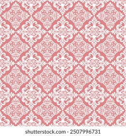 Damask luxury seamless pattern, abstract seamless ornamental pattern with peach fuzz color,design for wallpaper book. Over,background,fabric,silk,saree, decoration.