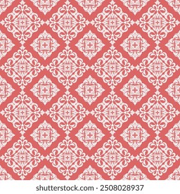 Damask luxury seamless pattern, abstract seamless ornamental pattern with peach fuzz color,design for wallpaper ,background,fabric,silk,saree, decoration.