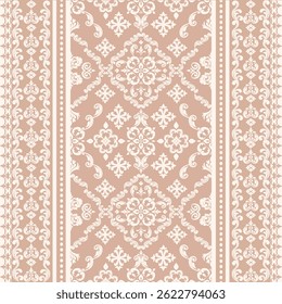Modelo inconsútil lujoso de Damasco, patrón ornamental inconsútil abstracto, diseño para el Fondo de pantalla, fondo, tela, seda, sari, decoración.