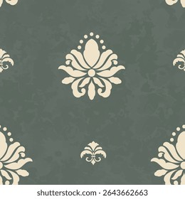Damask modern grunge seamless pattern element. Vintage classical old fashioned damask ornament, seamless texture for wallpapers, textile.