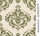 Damask modern seamless pattern element. Vintage classical old fashioned damask ornament, seamless texture for wallpapers, textile.