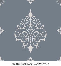 Damask modern seamless pattern element. Vintage classical old fashioned damask ornament, seamless texture for wallpapers, textile.