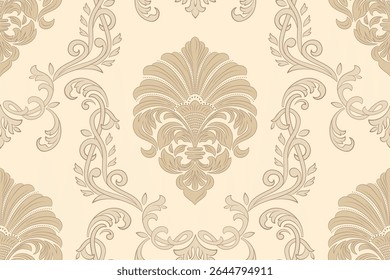 Damask modern seamless pattern element. Vintage classical old fashioned damask ornament, seamless texture for wallpapers, textile.