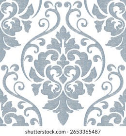Damask modern seamless pattern element. Vintage classical old fashioned damask ornament, seamless texture for wallpapers, textile.