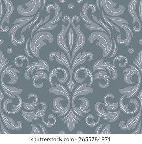 Damask modern seamless pattern element. Vintage classical old fashioned damask ornament, seamless texture for wallpapers, textile.