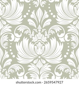 Damask modern seamless pattern element. Vintage classical old fashioned damask ornament, seamless texture for wallpapers, textile.