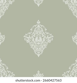 Damask modern seamless pattern element. Vintage classical old fashioned damask ornament, seamless texture for wallpapers, textile.