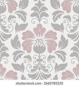 Damask modern seamless pattern element. Vintage classical old fashioned damask ornament, seamless texture for wallpapers, textile.