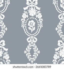 Damask modern seamless pattern element. Vintage classical old fashioned damask ornament, seamless texture for wallpapers, textile.
