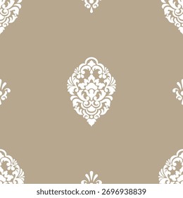 Damasco moderno sem emenda elemento padrão. Vintage clássico antigo moldado damasco ornamento, textura sem costura para papéis de parede, têxtil.