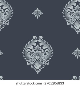 Damask modern seamless pattern element. Vintage classical old fashioned damask ornament, seamless texture for wallpapers, textile.