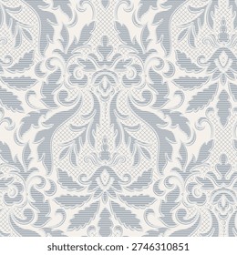 Damask modern seamless pattern element. Vintage classical old fashioned damask ornament, seamless texture for wallpapers, textile.