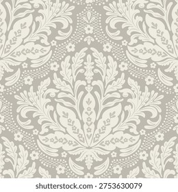 Damask modern seamless pattern element. Vintage classical old fashioned damask ornament, seamless texture for wallpapers, textile.
