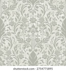 Damask modern seamless pattern element. Vintage classical old fashioned damask ornament, seamless texture for wallpapers, textile.