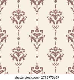 Damask modern seamless pattern element. Vintage classical old fashioned damask ornament, seamless texture for wallpapers, textile.