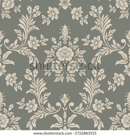 Damask modern seamless pattern element. Vintage classical old fashioned damask ornament, seamless texture for wallpapers, textile.