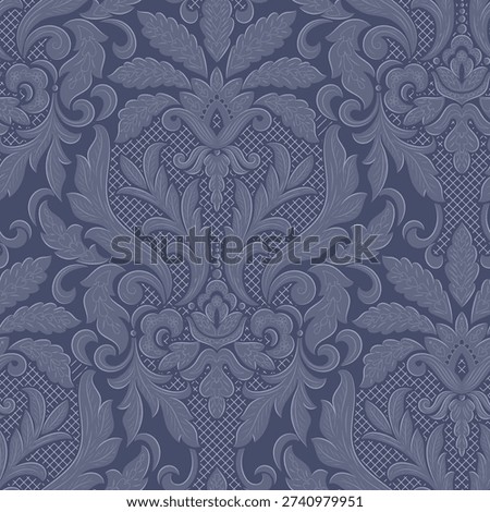 Damask modern seamless pattern element. Vintage classical old fashioned damask ornament, seamless texture for wallpapers, textile.