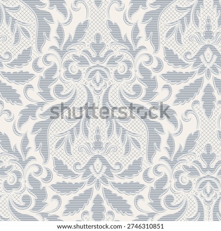 Damask modern seamless pattern element. Vintage classical old fashioned damask ornament, seamless texture for wallpapers, textile.