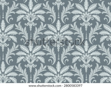 Damask modern seamless pattern element. Vintage classical old fashioned damask ornament, seamless texture for wallpapers, textile