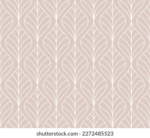 Damask organic leaves seamless pattern. Vector retro style background print. Decorative flower texture.