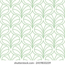 Damask organic leaves seamless pattern. Vector retro style background print. Decorative flower texture.