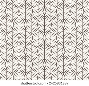 Damask organic leaves seamless pattern. Vector retro style background print. Decorative flower texture.