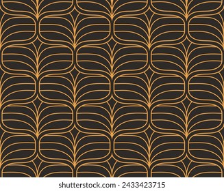 Damask organic leaves seamless pattern. Vector retro style background print. Decorative flower texture.