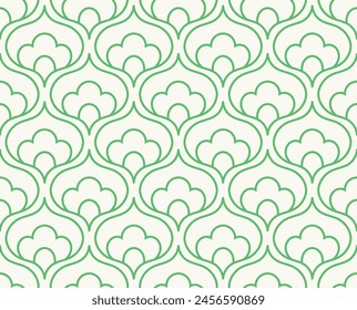 Damask organic leaves seamless pattern. Vector retro style background print. Decorative flower texture.
