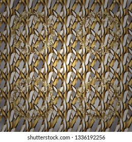 Damask orient ornament. Classic vintage background. Classic seamless vector pattern. Orient white and brown ornament for fabric, wallpaper and packaging. Fantasy nice illustration.