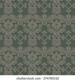 Damask ornament pattern. Elegant luxury texture for wallpapers, backgrounds and invitation cards. Vector