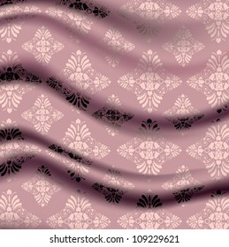 damask ornament pattern on glamour curtain