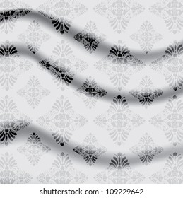 damask ornament pattern on glamour curtain